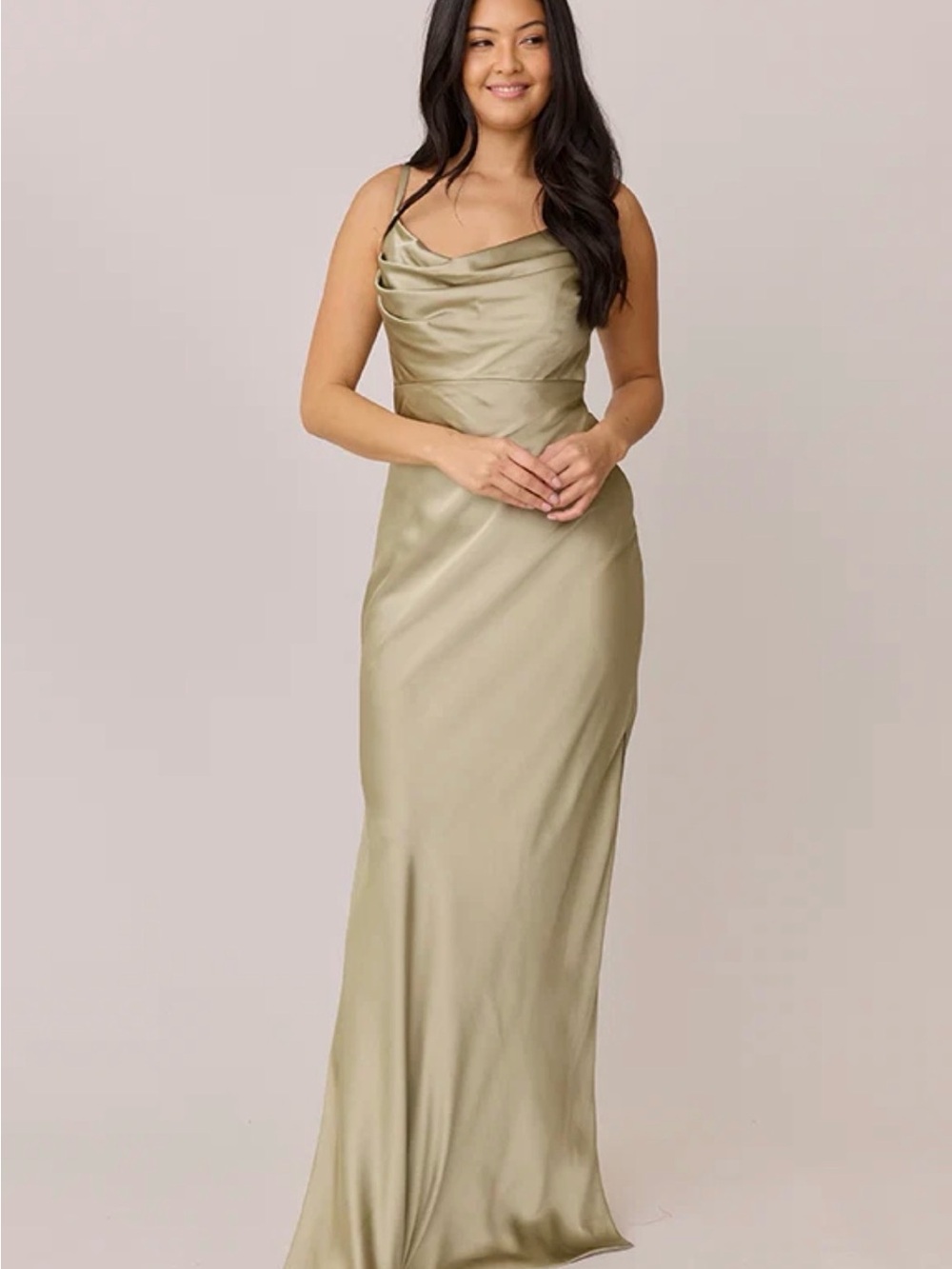 Revelry Satin Skye Bridesmaid Dress Silver Sage